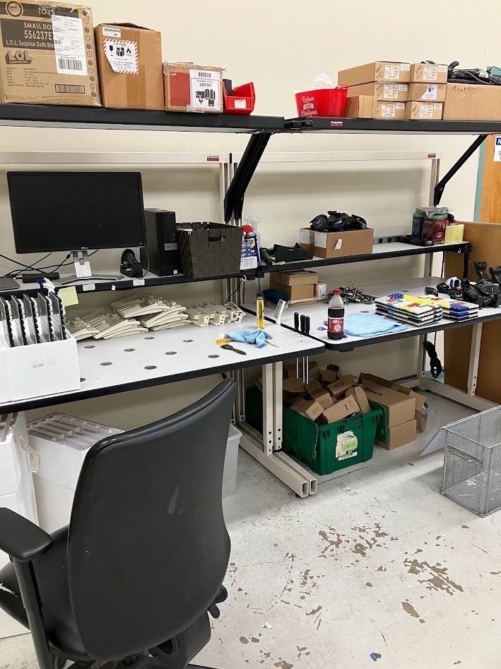 Brian's repair bench workstation at H-E-B