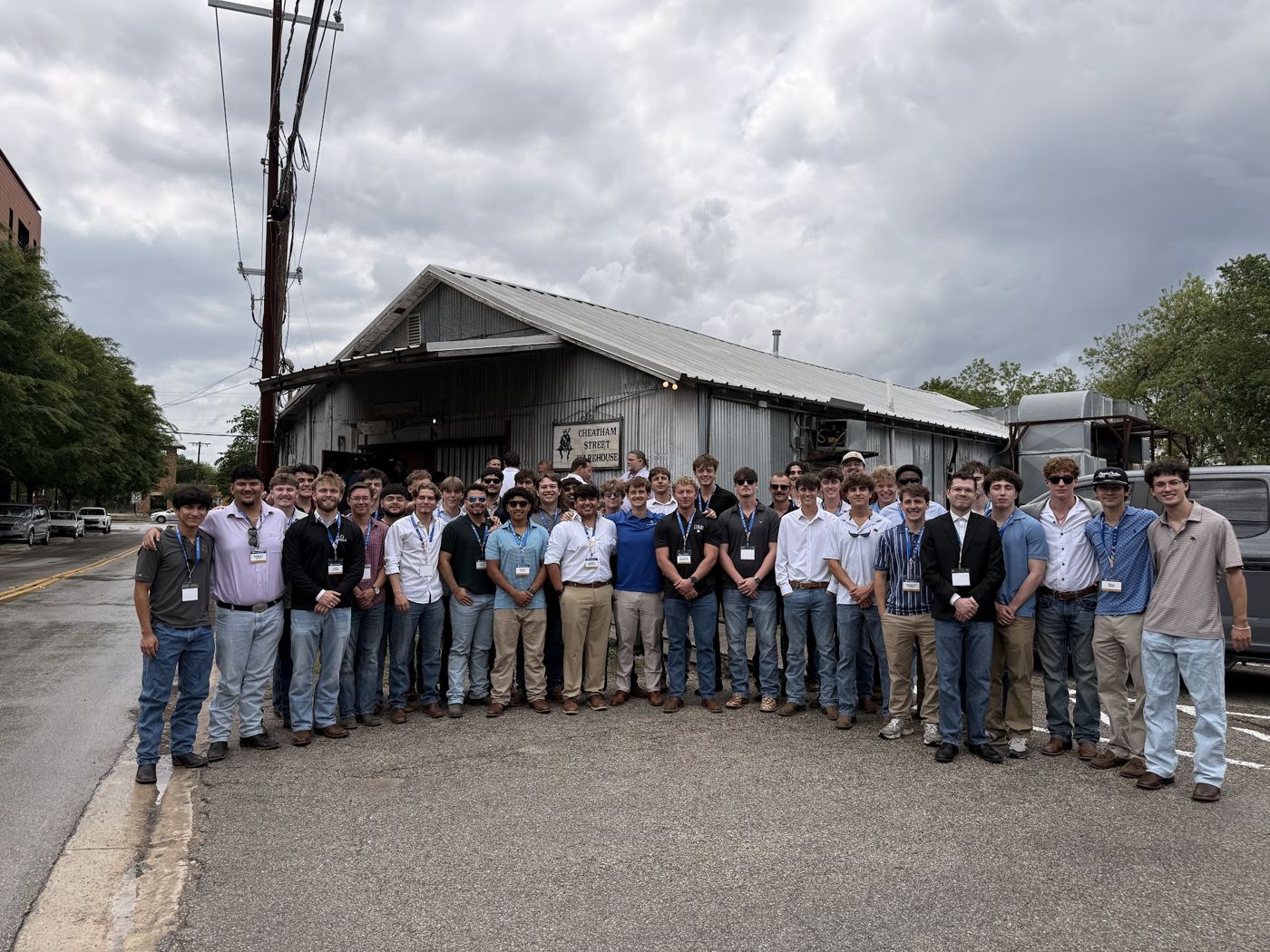 Pi Kappa Phi brothers and alumni at the chapter's 30th anniversary